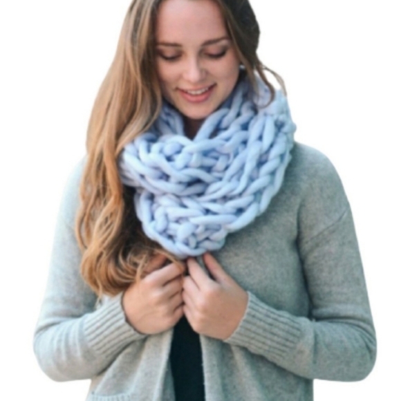 Periwinkle Large Knit Infinity Scarf - Picture 2 of 2